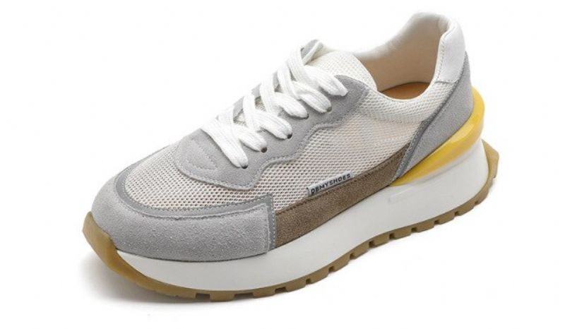 Koby Dames Platte Leren Platform Sneaker - Wit