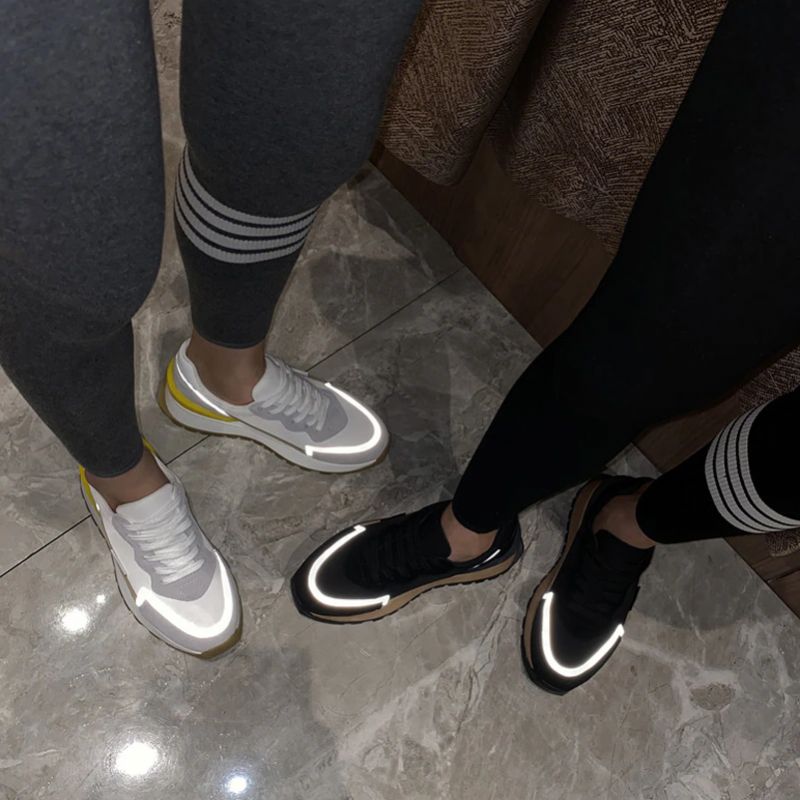Koby Dames Platte Leren Platform Sneaker - Wit