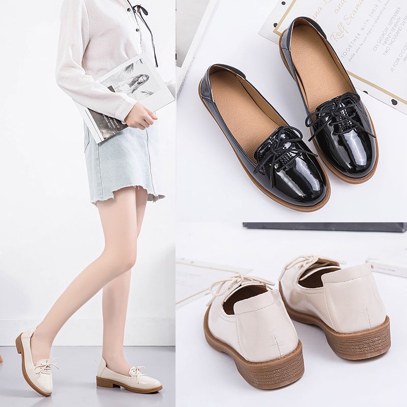Kymi Dames Casual Leren Loafer Schoenen - Beige