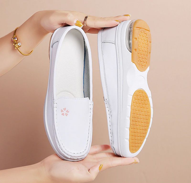 Lacy Dames Hoogwaardige Slip-on Platte Loafer Schoenen - Grijs