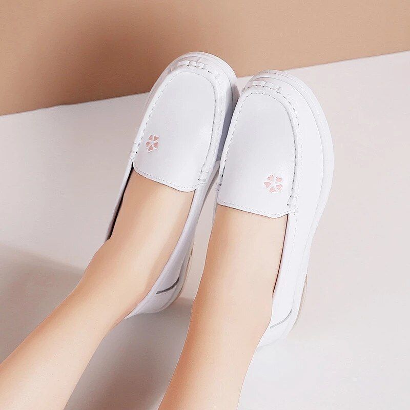 Lacy Dames Hoogwaardige Slip-on Platte Loafer Schoenen - Grijs