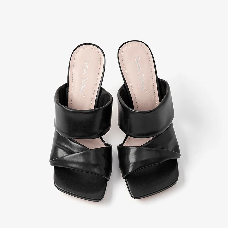 Lameda Dames Leren Hoge Hak Sandalen - Zwart