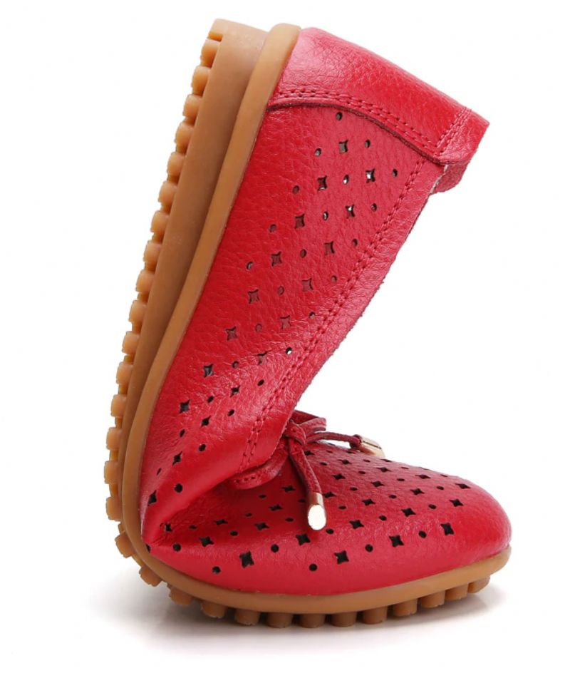 Lameth Leren Balletschoenen Voor Dames - Zwart