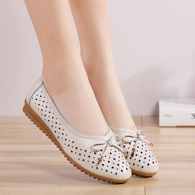 Lameth Leren Balletschoenen Voor Dames - Zwart
