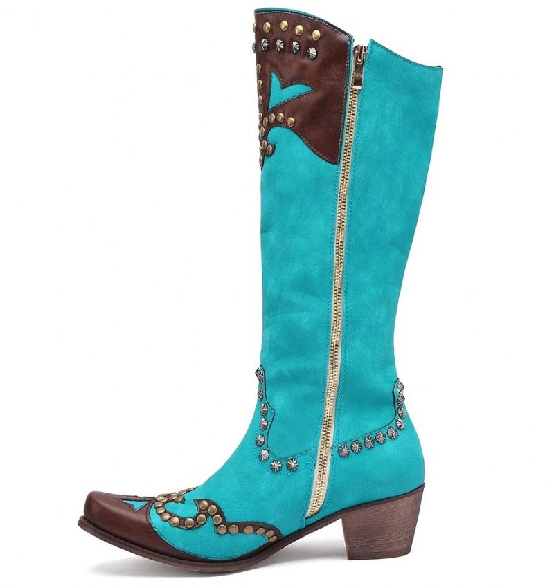 Lander Westernlaarzen Voor Dames - Blauw