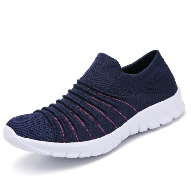 Lanet Dames Ademende Comfortabele Slip-on Loafers Zwarte Schoenen - Zwart