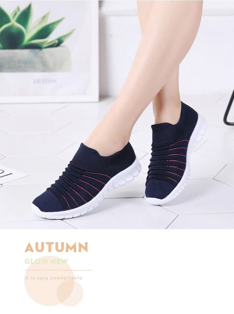 Lanet Dames Ademende Comfortabele Slip-on Loafers Zwarte Schoenen - Zwart