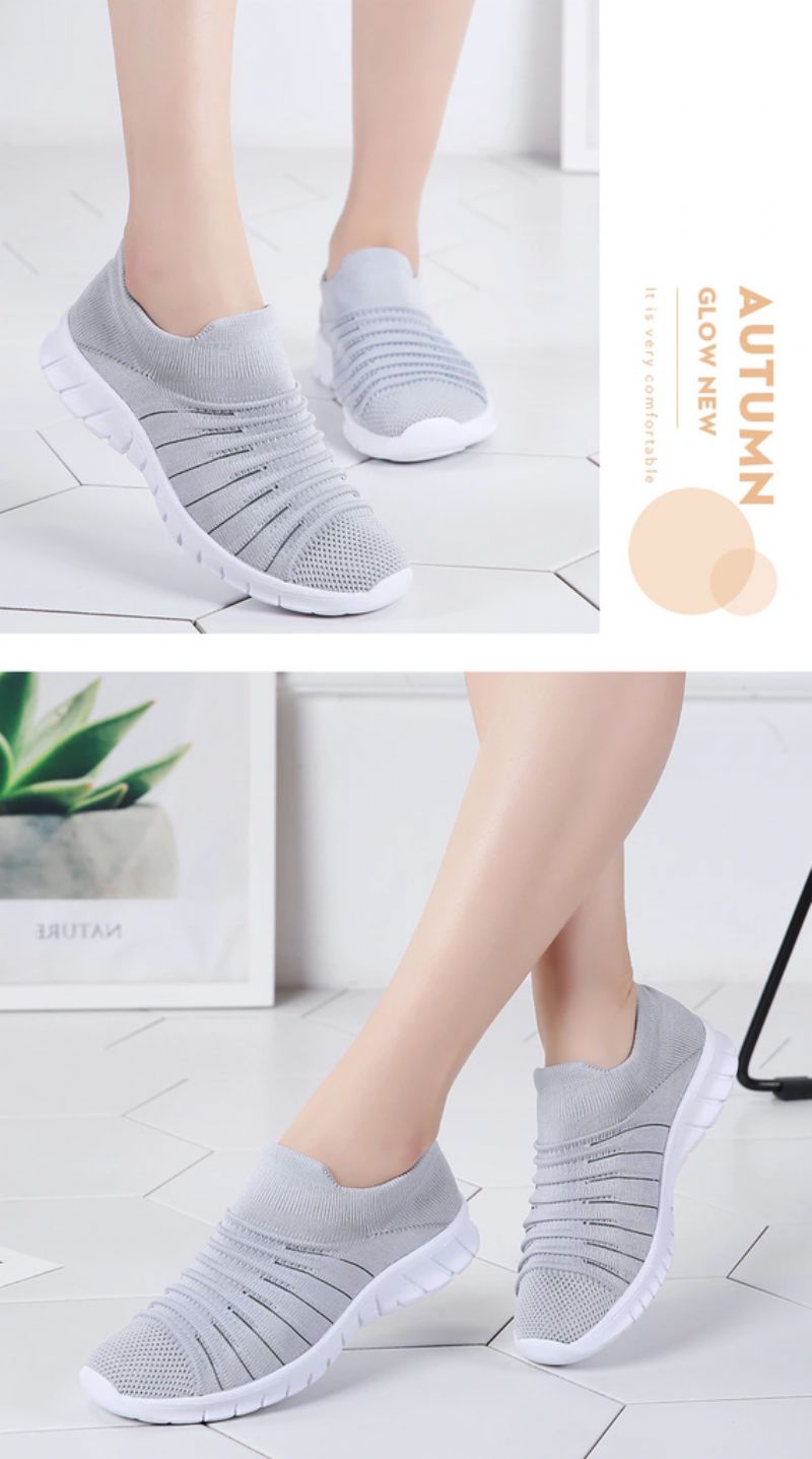Lanet Dames Ademende Comfortabele Slip-on Loafers Zwarte Schoenen - Zwart