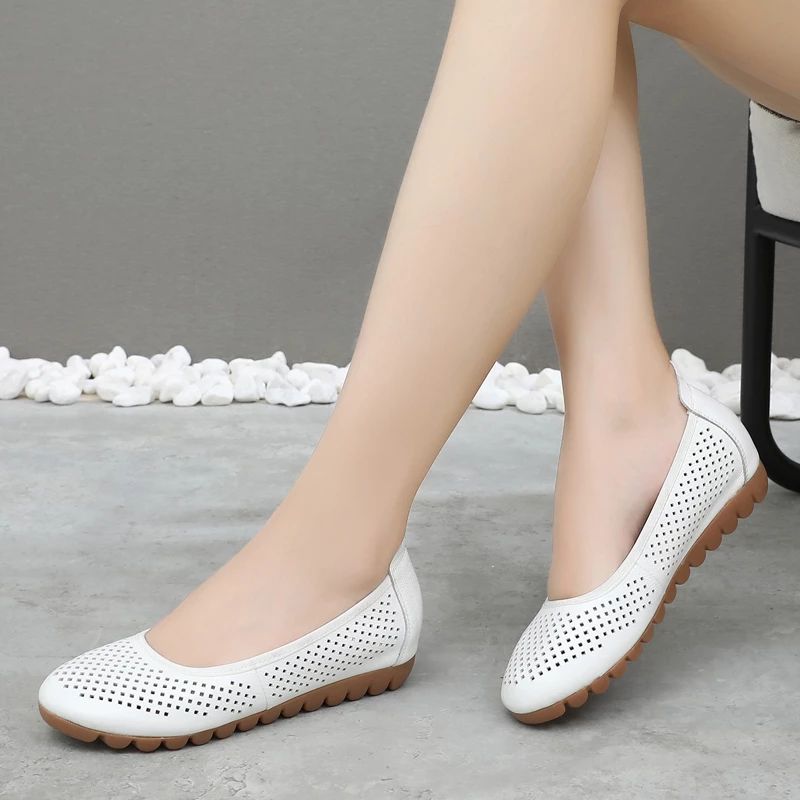 Lariza Dames Platte Schoenen - Wit