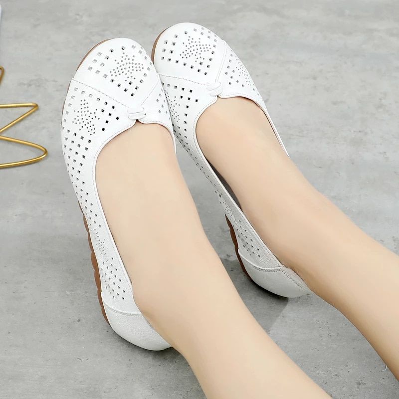 Lariza Dames Platte Schoenen - Wit