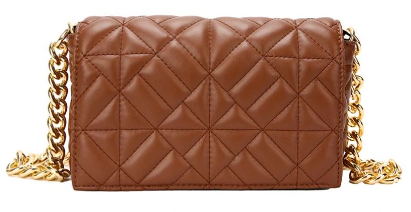 Latty Dames Minimalistische Gewatteerde Flap Handtas - Bruin