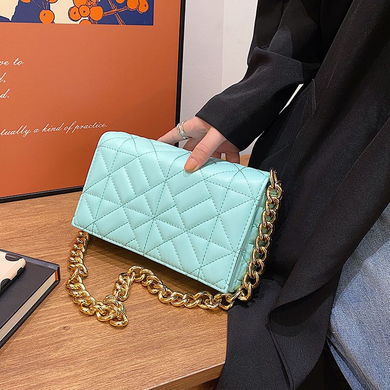 Latty Dames Minimalistische Gewatteerde Flap Handtas - Bruin