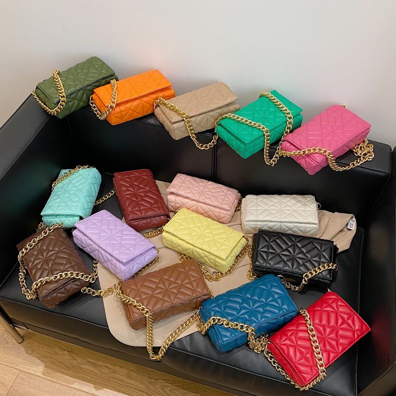 Latty Dames Minimalistische Gewatteerde Flap Handtas - Bruin