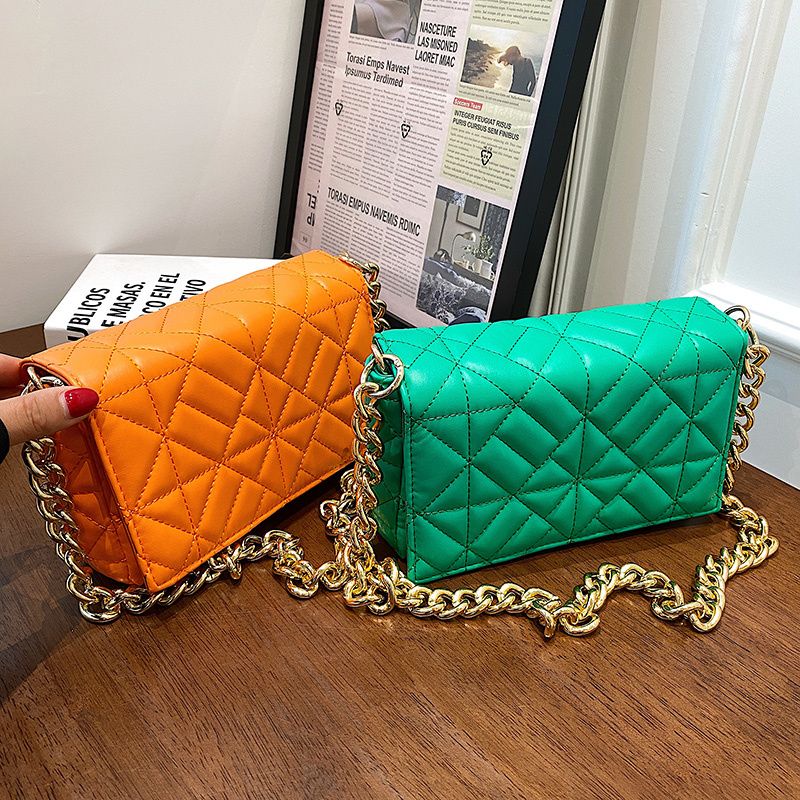 Latty Dames Minimalistische Gewatteerde Flap Handtas - Bruin