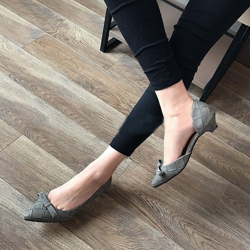 Laura Dames Lage Hakken Platte Schoenen - Zwart