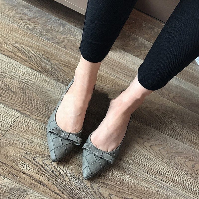 Laura Dames Lage Hakken Platte Schoenen - Zwart