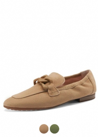 Laura Dames Platte Leren Loafer Schoenen