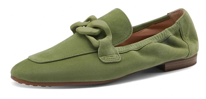 Laura Dames Platte Leren Loafer Schoenen - Abrikoos