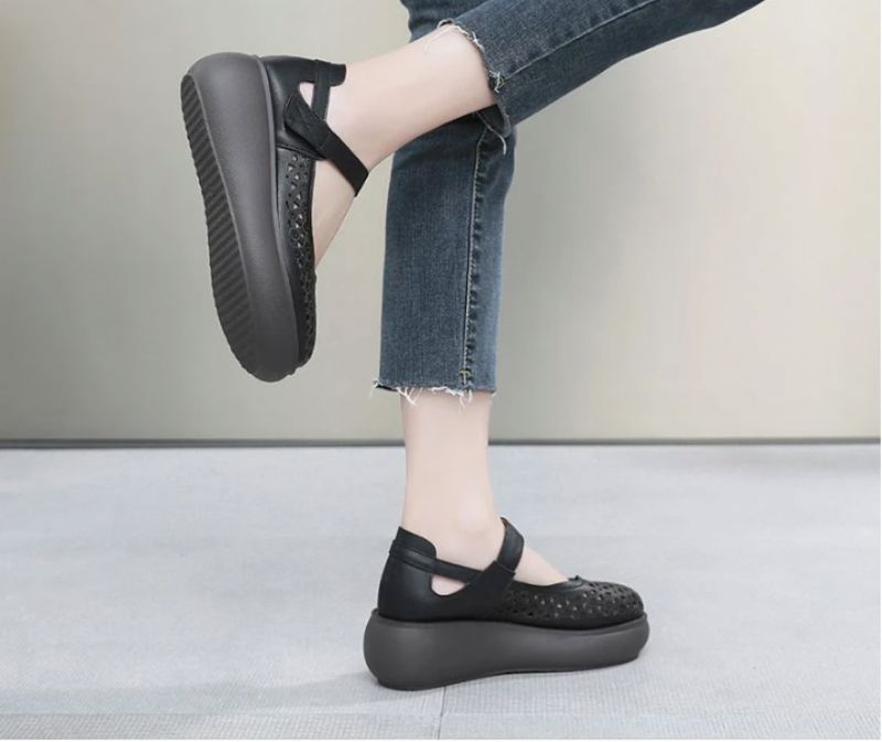 Lauren Dames Platform Sandalen - Abrikoos