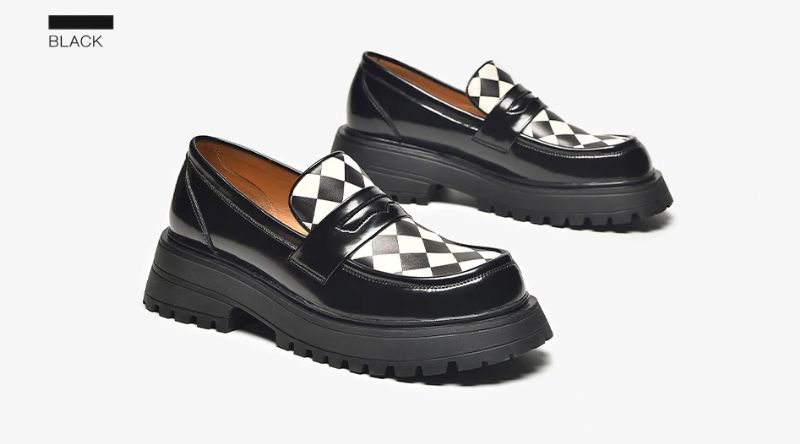 Laurent Dames Synthetische Leren Platform Loafer Schoenen - Zwart