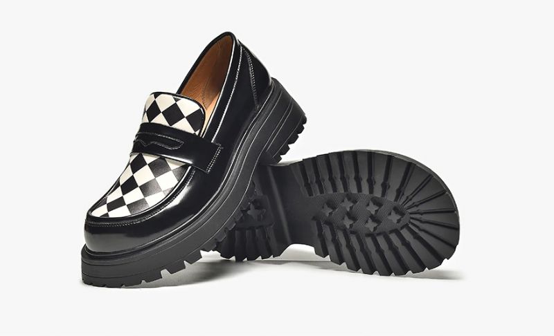 Laurent Dames Synthetische Leren Platform Loafer Schoenen - Zwart
