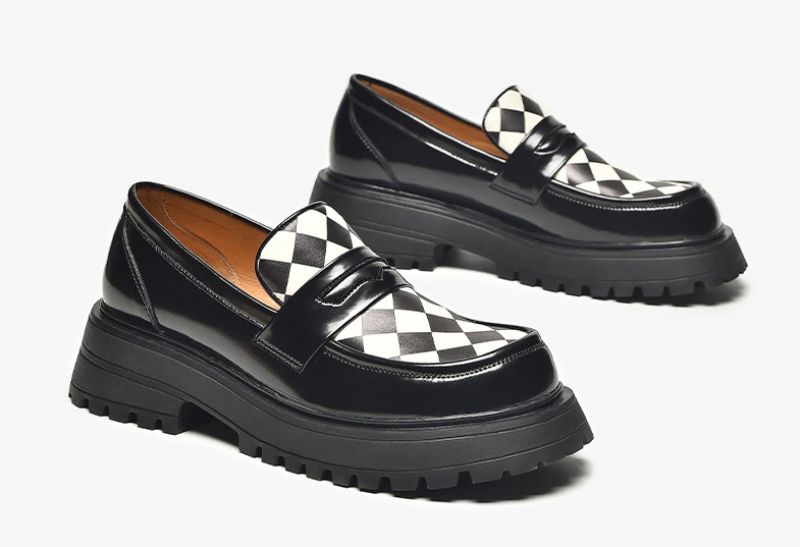 Laurent Dames Synthetische Leren Platform Loafer Schoenen - Zwart