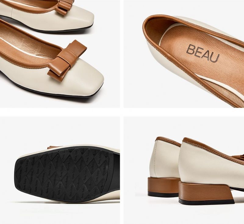 Layde Damesschoenen Met Vierkante Neus Van Leer In Zwarte Schoenen - Zwart