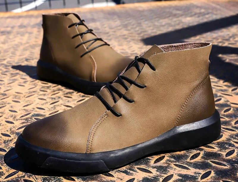 Lazio Heren Casual Laars - Bont Khaki