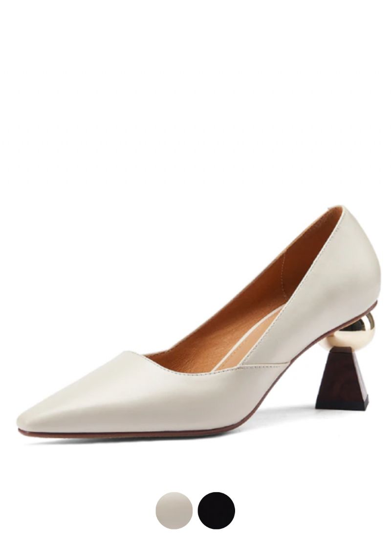 Leidy Dames Leren Klassieke Hoge Hak Pumps
