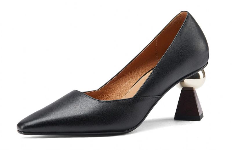 Leidy Dames Leren Klassieke Hoge Hak Pumps - Beige
