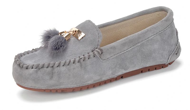 Leire Dames Ademende Leren Loafer Schoenen - Grijs