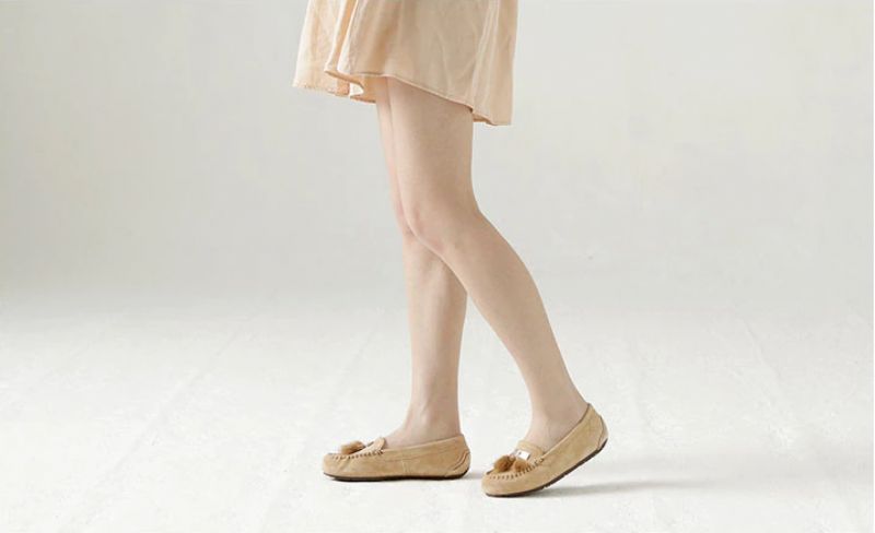 Leire Dames Ademende Leren Loafer Schoenen - Grijs