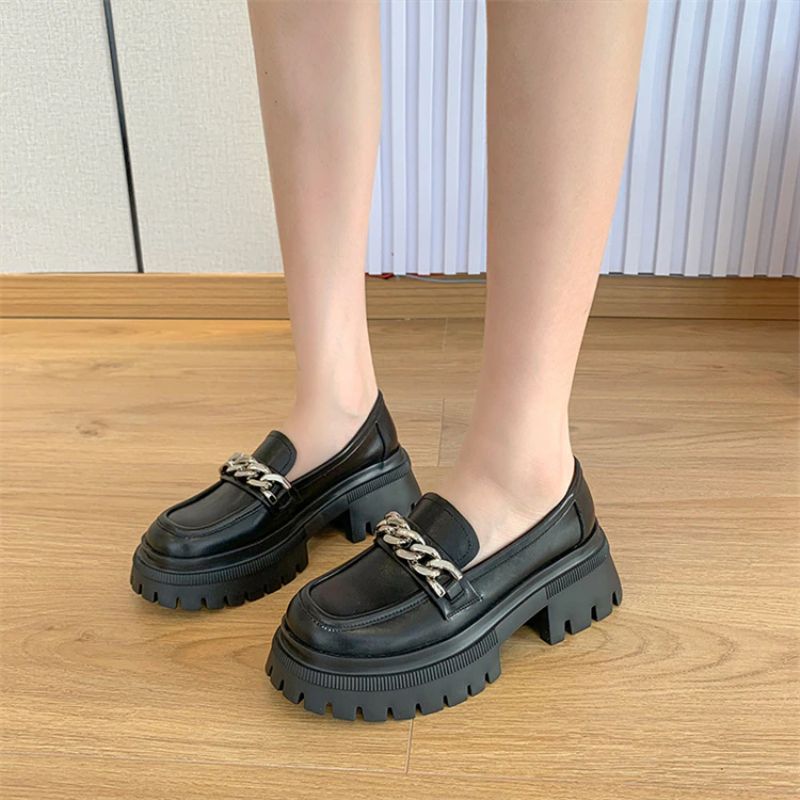 Leiza Platform Loafer Schoenen Voor Dames - Zwart