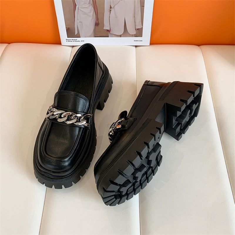 Leiza Platform Loafer Schoenen Voor Dames - Zwart