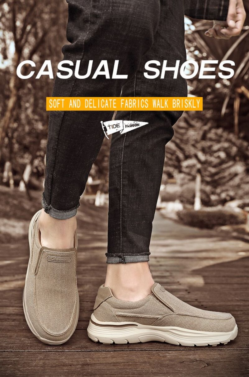 Lemar Heren Loafers Casual Schoenen - Kaki