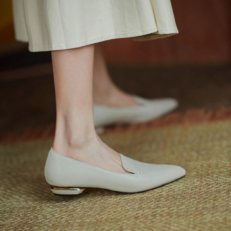 Leron Dames Leren Designer Zwarte Loafer - Zwart