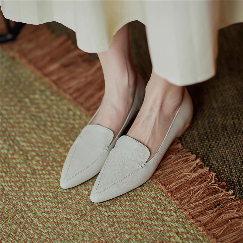 Leron Dames Leren Designer Zwarte Loafer - Zwart