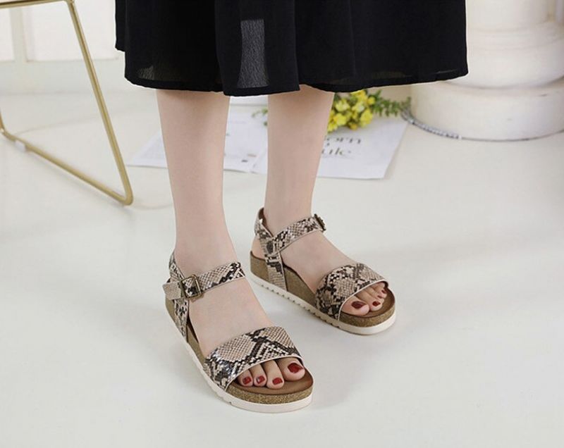 Leslie Casual Platform Sandaal Voor Dames - Abrikoos