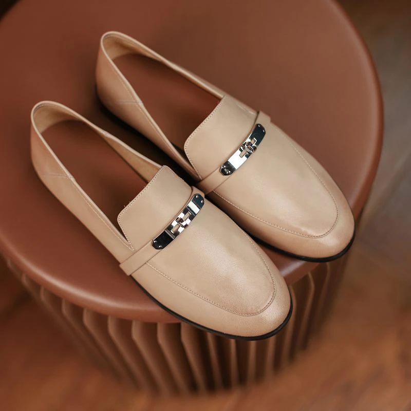 Letty Dames Dress Flat Loafer Schoenen - Abrikoos