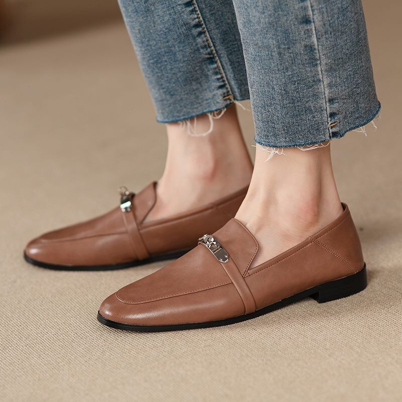 Letty Dames Dress Flat Loafer Schoenen - Abrikoos
