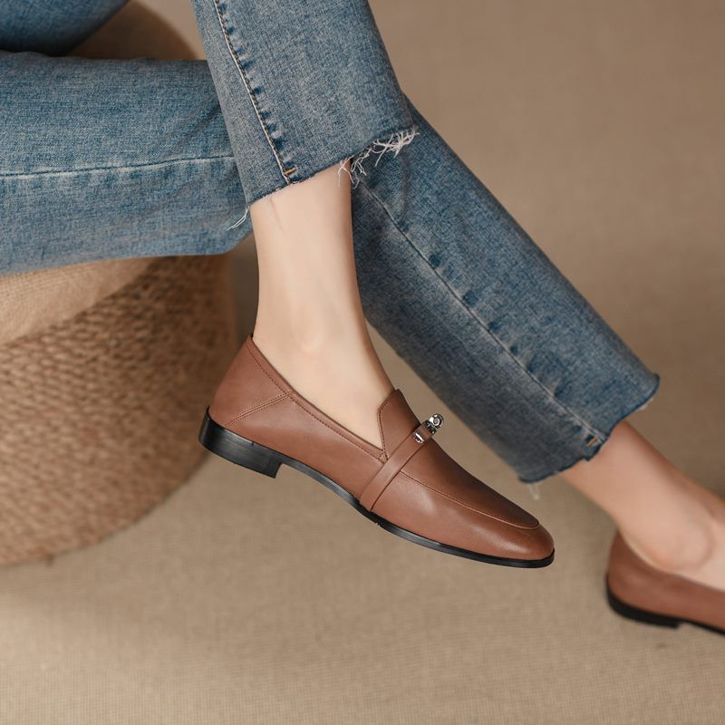 Letty Dames Dress Flat Loafer Schoenen - Abrikoos