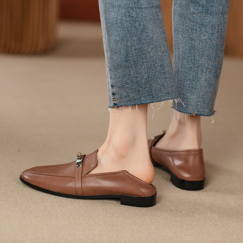 Letty Dames Dress Flat Loafer Schoenen - Abrikoos