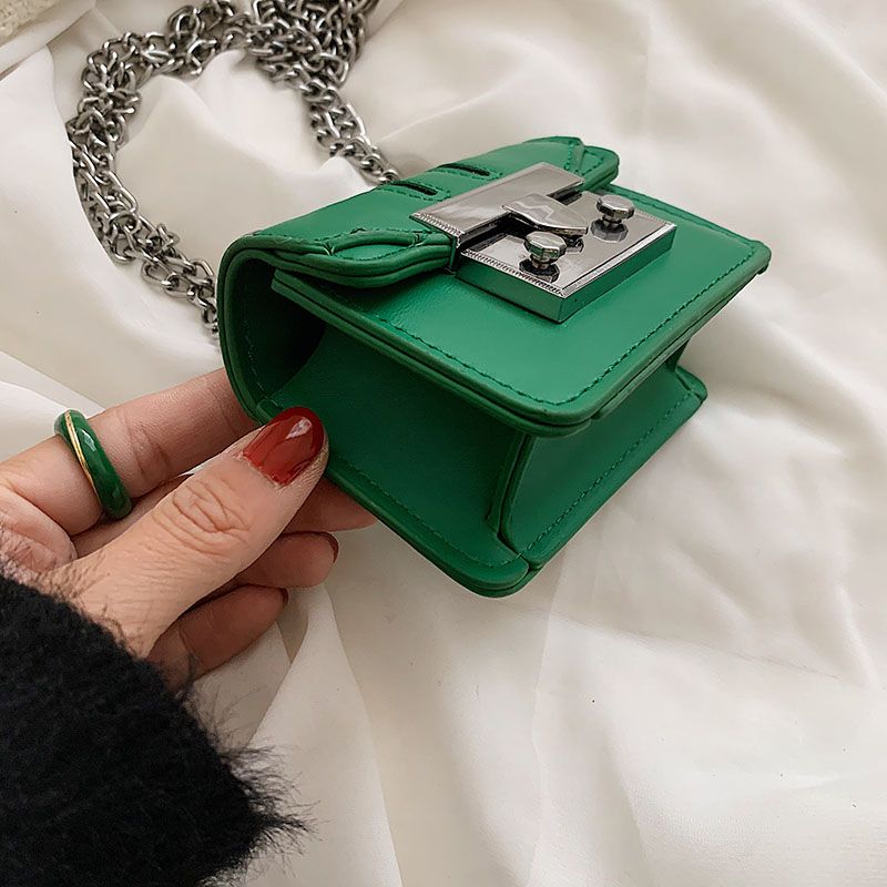Lety Dames Super Mini Leren Ketting Handtassen - Wit