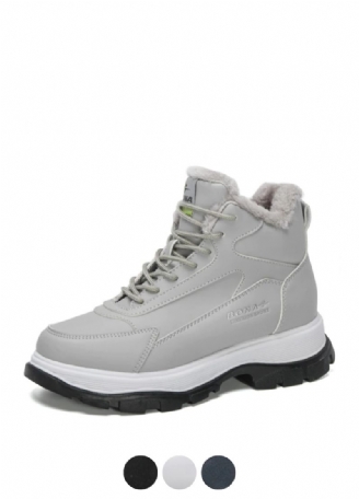 Lia Dames Pluche Warme Platform Enkellaarsjes