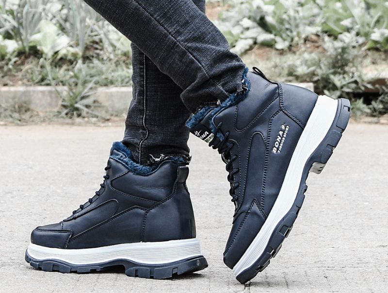 Lia Dames Pluche Warme Platform Enkellaarsjes - Grijs