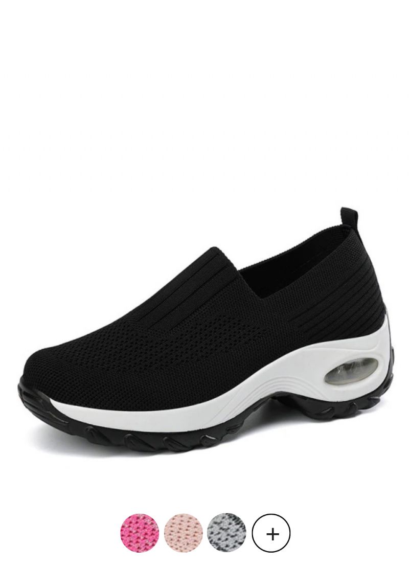 Lian Dames Platform Zwarte Sneakers