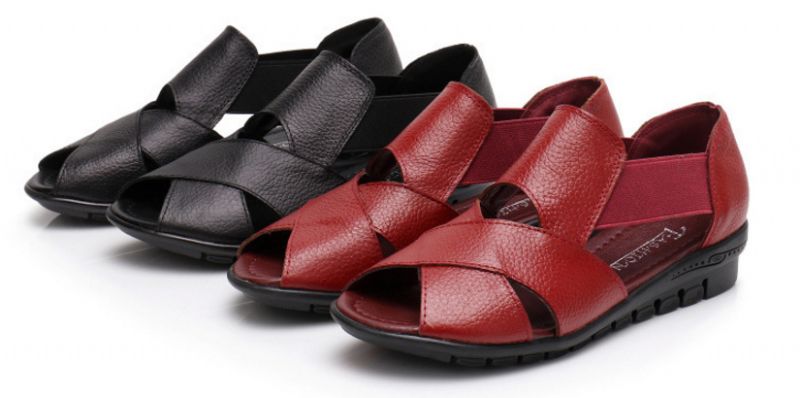 Lilia Dames Wedge Sandaal - Zwart