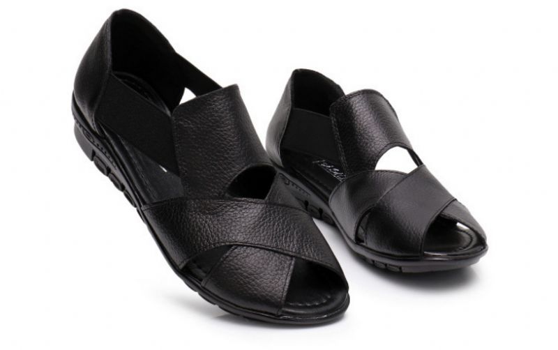 Lilia Dames Wedge Sandaal - Zwart