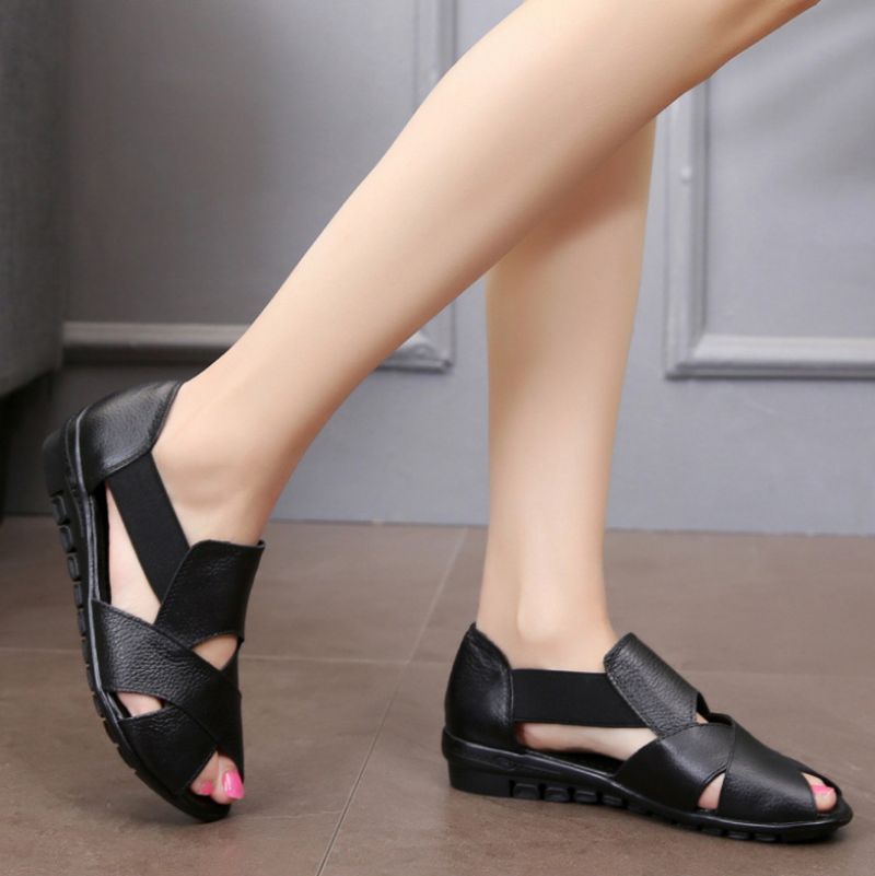 Lilia Dames Wedge Sandaal - Zwart