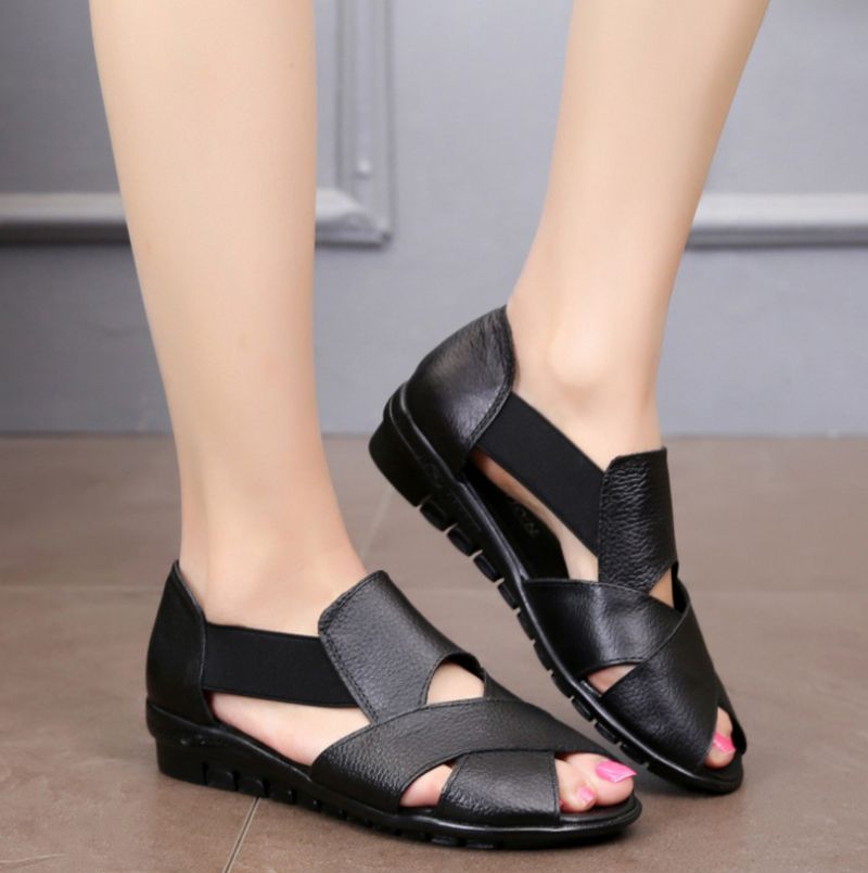 Lilia Dames Wedge Sandaal - Zwart
